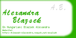 alexandra blazsek business card